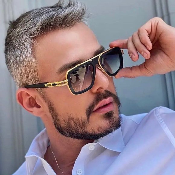Retro Men's Square Sunglasses Brand Designer Men's Ladies Fashion Luxury Classic - Picture 1 of 11